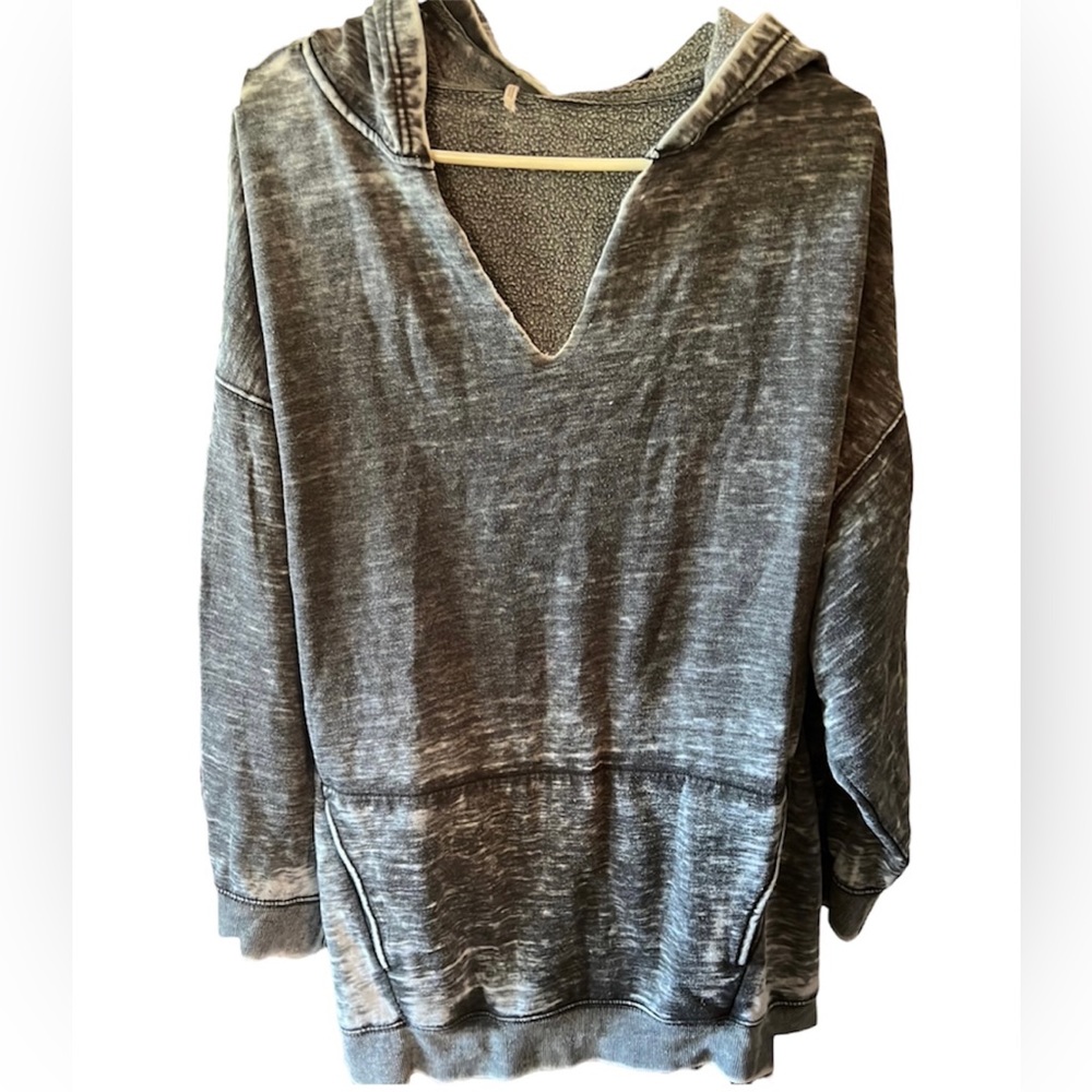 Free People oversized boho hoodie, gray, size medium